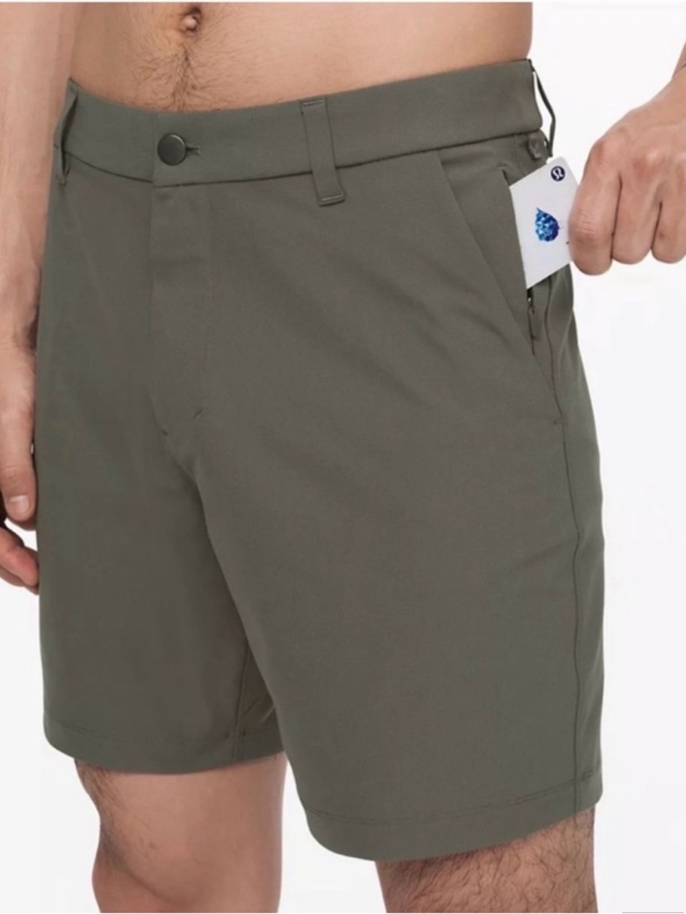 Lululemon Commission Classic-Fit Short 7" Warpstreme Grey Sage Size 34 EUC